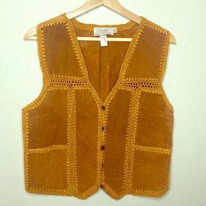 🌸Vintage 70s Leather Vest 🌼✌🏼
